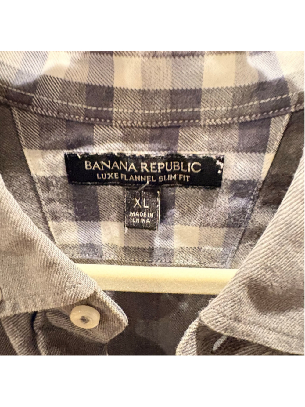 Banana Republic Luxe Flannel Slim Fit Shirt XL Gray Long Sleeve Button Down - Picture 2 of 2